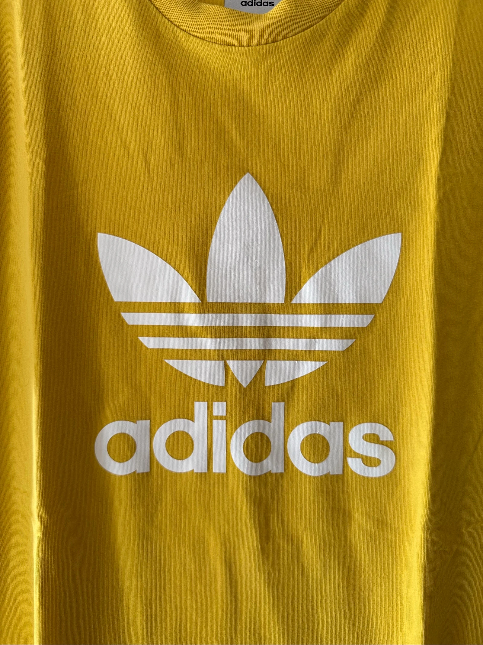Camiseta Adidas Originals Hombre XS – Amarillo Mostaza – Logo Trébol – Vintage – Muy buen estado – photo 4